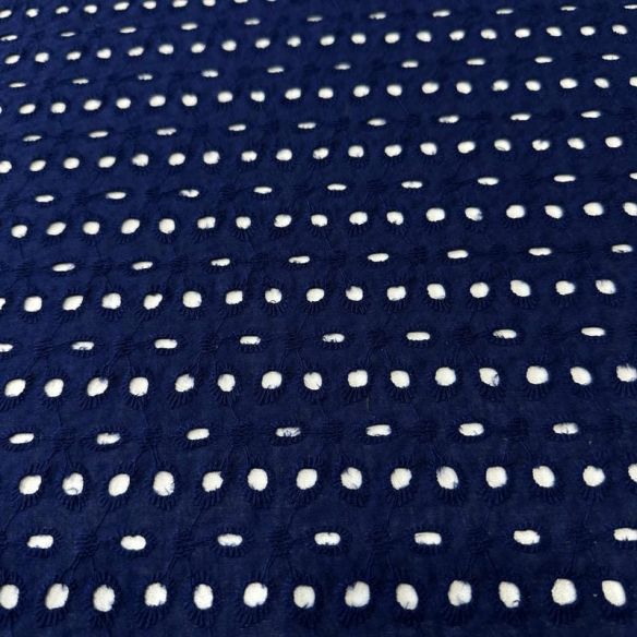 Tecido Lese Bordada Azul Navy • Conexão Tecidos