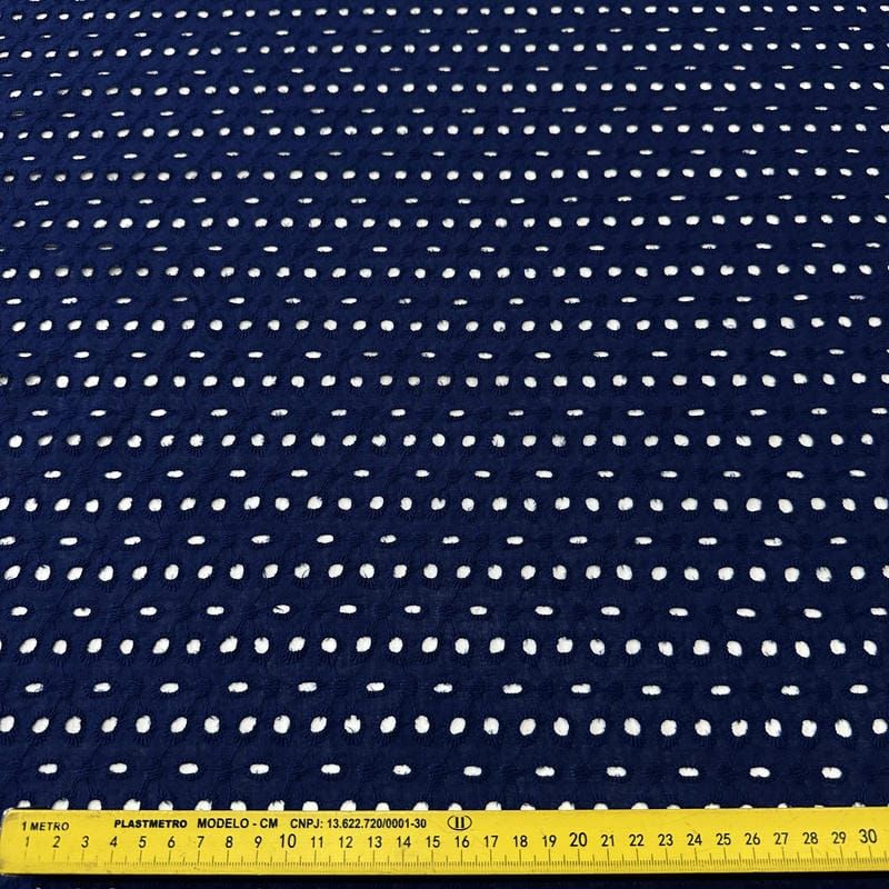Tecido Lese Bordada Azul Navy • Conexão Tecidos