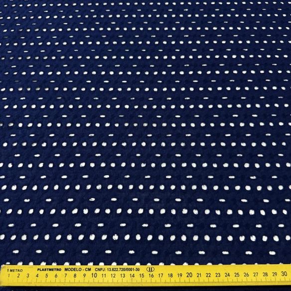 Tecido Lese Bordada Azul Navy • Conexão Tecidos