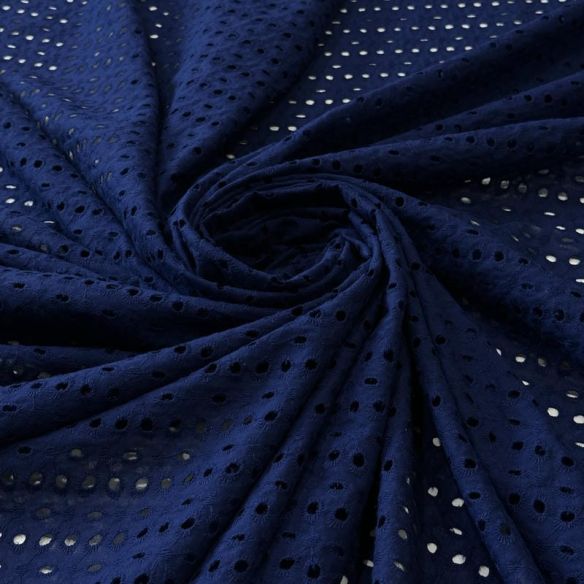 Tecido Lese Bordada Azul Navy • Conexão Tecidos
