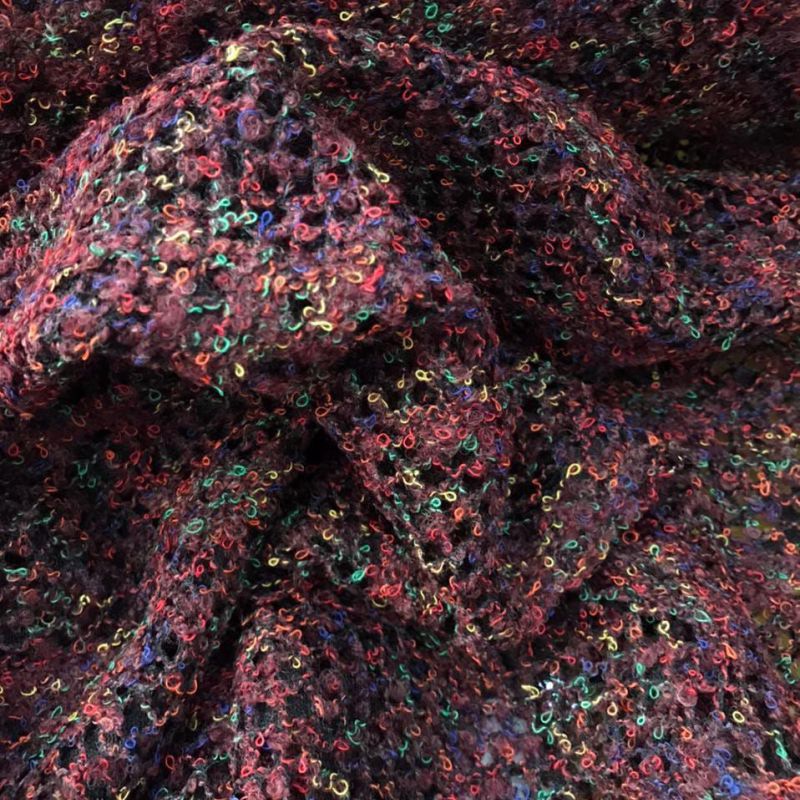 Tecido Malha Bouclé Vinho Noturno • Conexão Tecidos