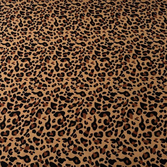 Tecido Viscose Estampada Leopardo Savana Clássico • Conexão Tecidos