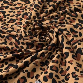 Tecido Viscose Estampada Leopardo Savana Clássico • Conexão Tecidos 2