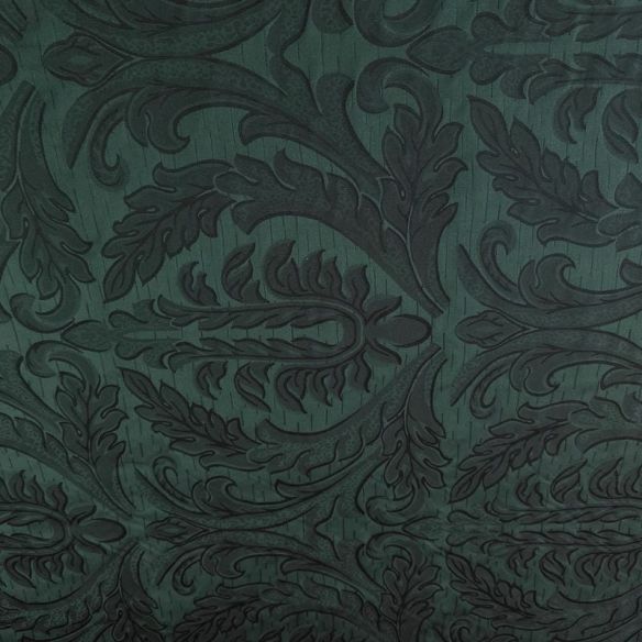 Tecido Jacquard Dupla Face de Seda Pura Arabesco Verde • Conexão