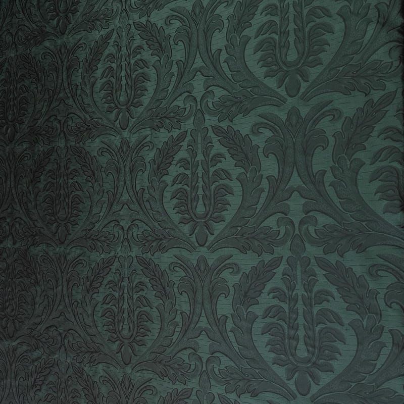 Tecido Jacquard Dupla Face de Seda Pura Arabesco Verde • Conexão
