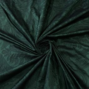 Tecido Jacquard Dupla Face de Seda Pura Arabesco Verde • Conexão