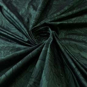 Tecido Jacquard Dupla Face de Seda Pura Arabesco Verde • Conexão 2
