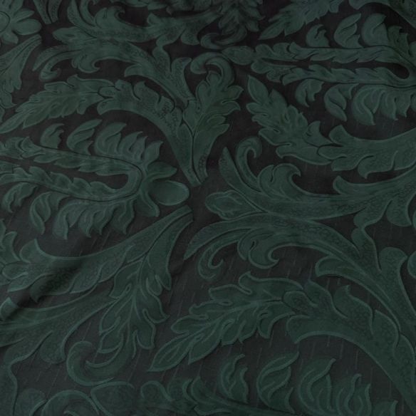 Tecido Jacquard Dupla Face de Seda Pura Arabesco Verde • Conexão