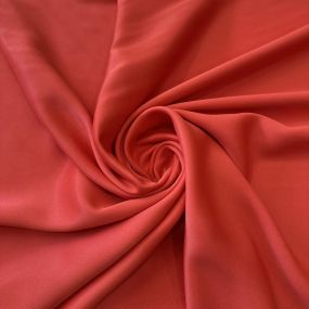 Tecido Crepe Patou Coral Alaranjado • Conexão Tecidos