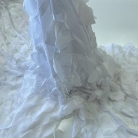 Tecido Musseline Lisa Pétalas Branco • Conexão Tecidos