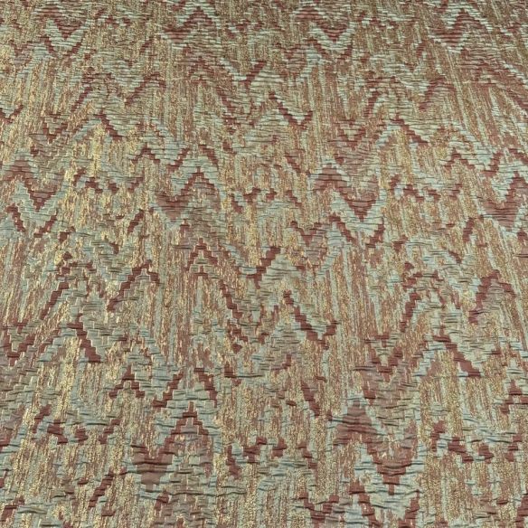 Tecido Jacquard Metalizado Terracota • Conexão Tecidos