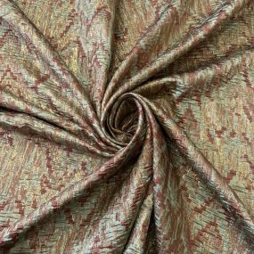 Tecido Jacquard Metalizado Terracota • Conexão Tecidos