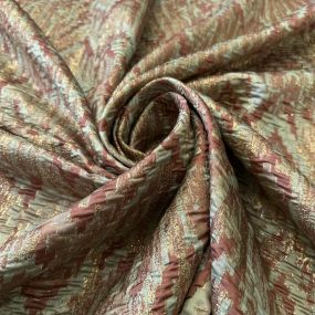 Tecido Jacquard Metalizado Terracota • Conexão Tecidos 2