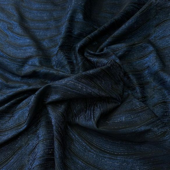 Tecido Jacquard Ondas Azul Marinho • Conexão Tecidos