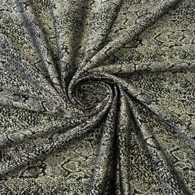 Tecido Jacquard Cobra Dourado e Preto • Conexão Tecidos