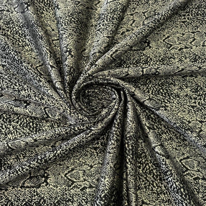 Tecido Jacquard Cobra Dourado e Preto • Conexão Tecidos