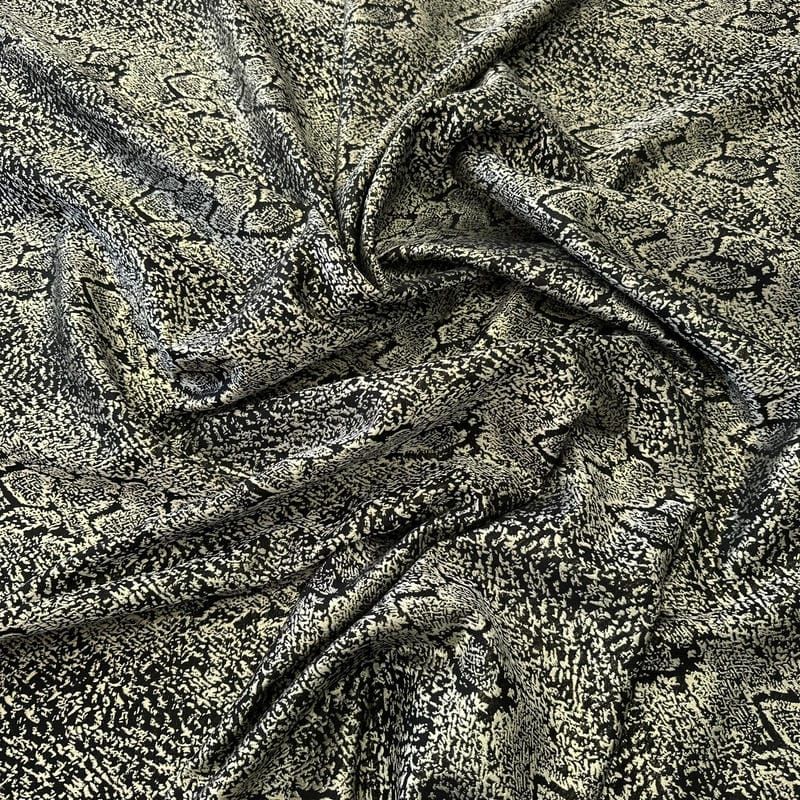 Tecido Jacquard Cobra Dourado e Preto • Conexão Tecidos