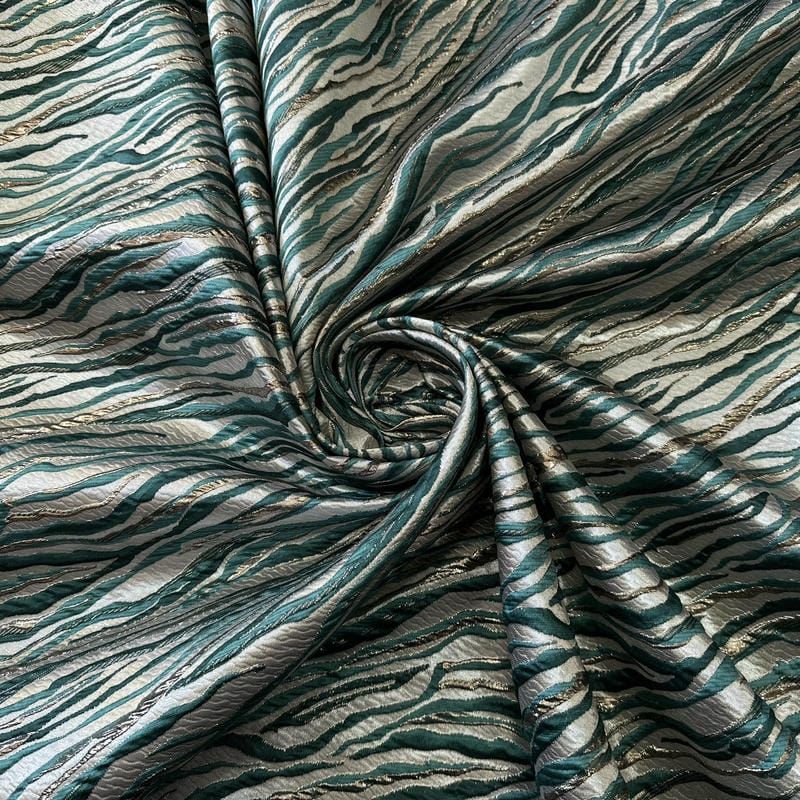 Tecido Jacquard Marmorizado Verde Sálvia • Conexão Tecidos