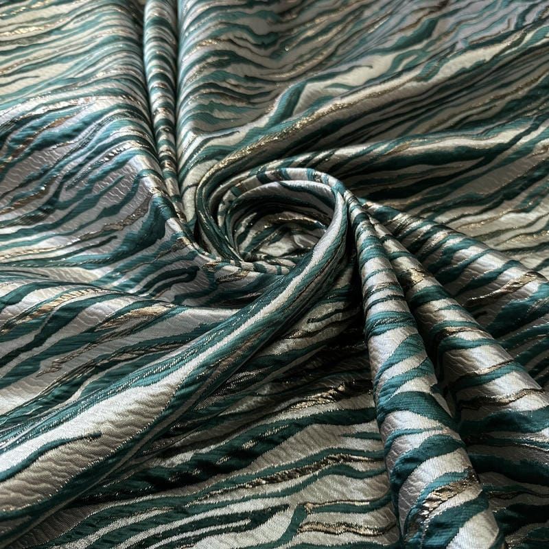 Tecido Jacquard Marmorizado Verde Sálvia • Conexão Tecidos