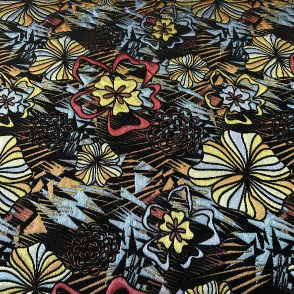 Tecido Jacquard Estampado Floral Artístico Colorido • Conexão Tecidos