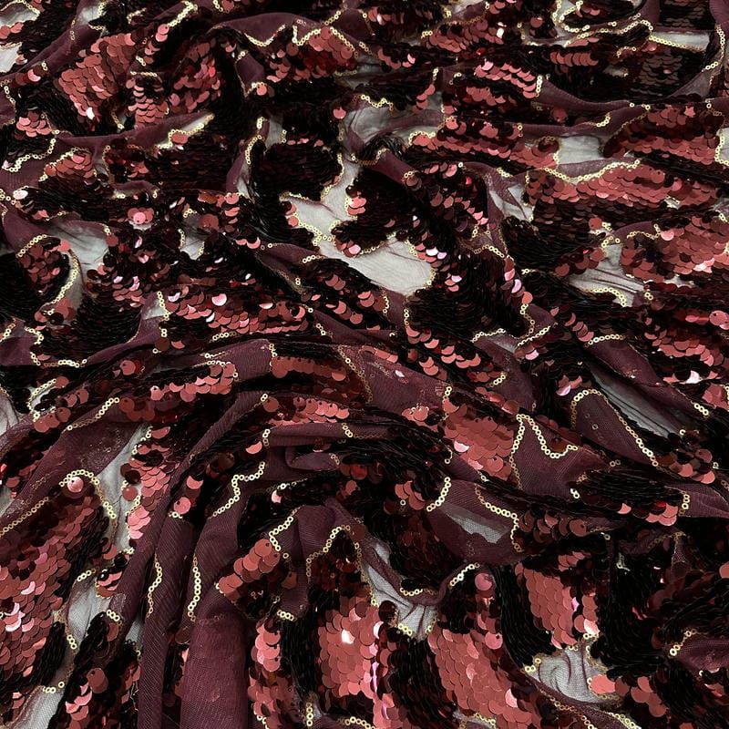 Tecido Paetê Vermelho Glamour • Conexão Tecidos