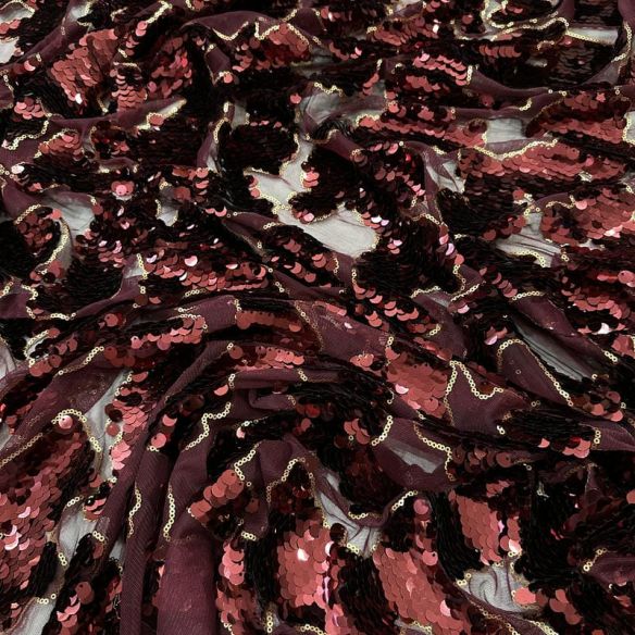 Tecido Paetê Vermelho Glamour • Conexão Tecidos