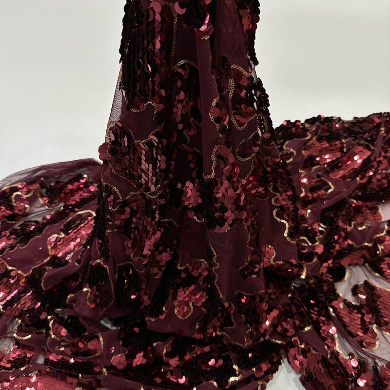 Tecido Paetê Vermelho Glamour • Conexão Tecidos