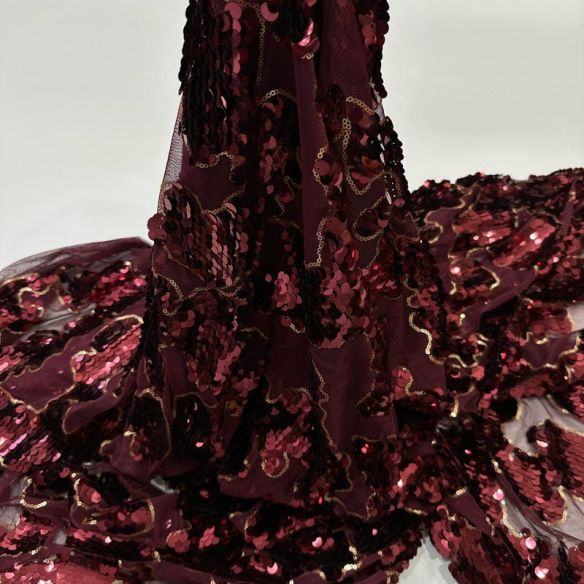 Tecido Paetê Vermelho Glamour • Conexão Tecidos