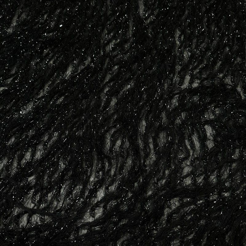 Tecido Musseline Franja Glam Elegance Preto • Conexão Tecidos