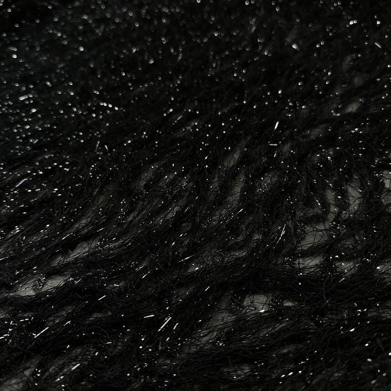 Tecido Musseline Franja Glam Elegance Preto • Conexão Tecidos