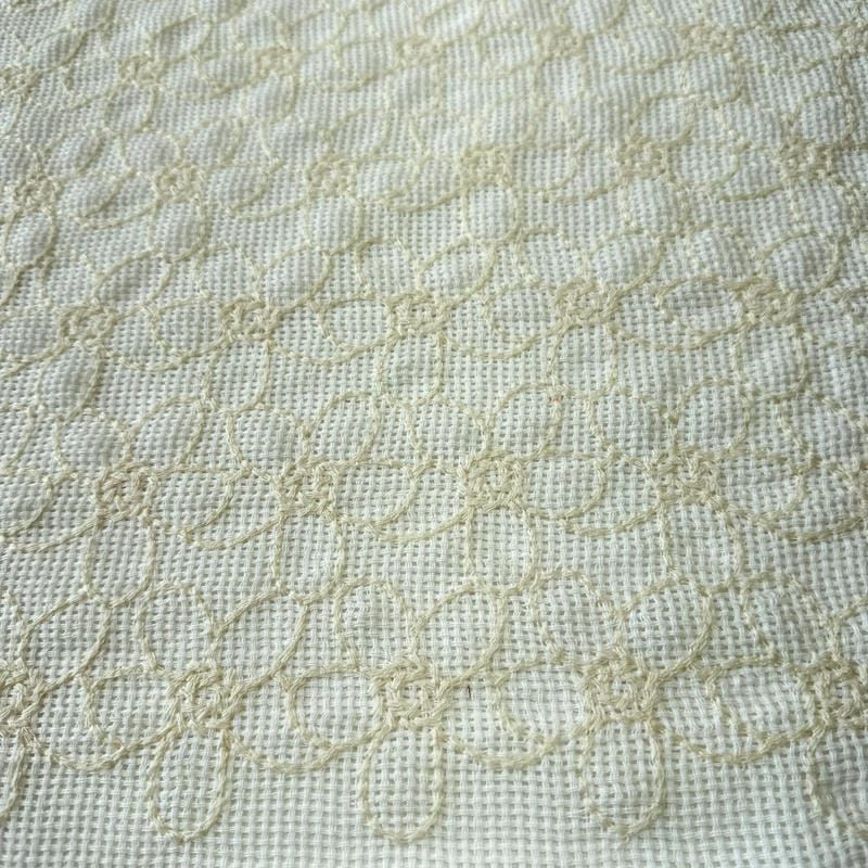 Tecido Tela Bordada Natural Off White • Conexão Tecidos