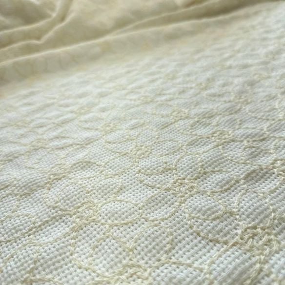 Tecido Tela Bordada Natural Off White • Conexão Tecidos