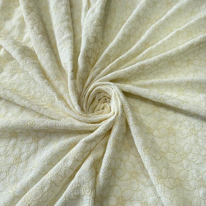 Tecido Tela Bordada Natural Off White • Conexão Tecidos