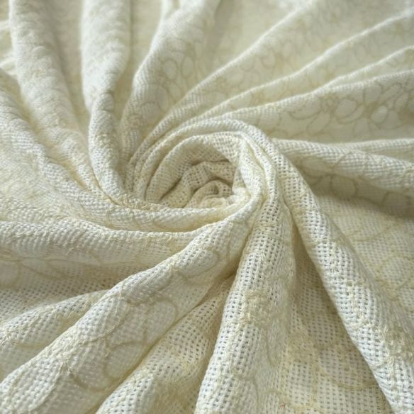 Tecido Tela Bordada Natural Off White • Conexão Tecidos