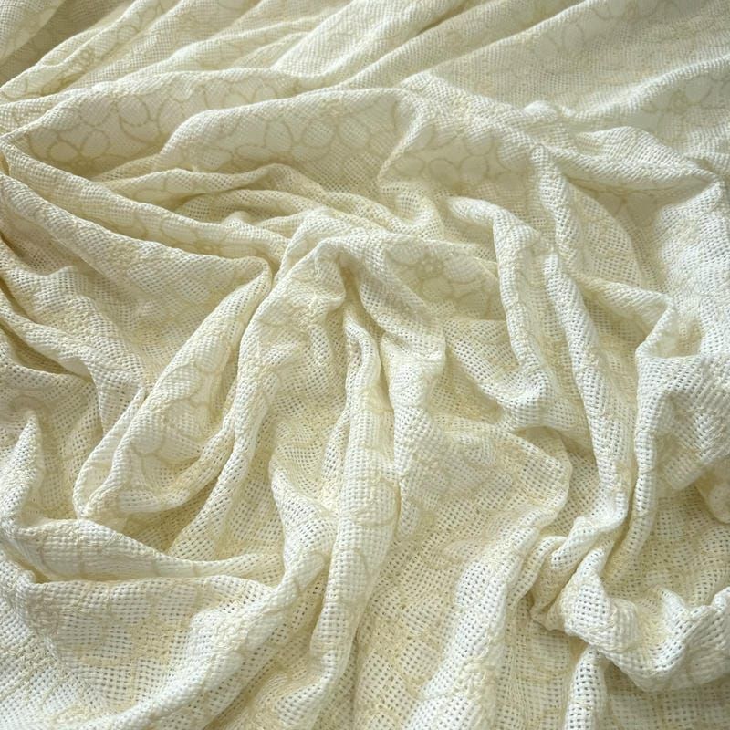 Tecido Tela Bordada Natural Off White • Conexão Tecidos