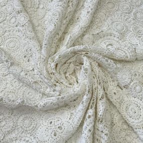 Tecido Guipir De Algodão Branco com Miçangas • Conexão Tecidos