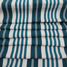 Tecido Viscolinho Estampado Listrado Azul Petróleo • Conexão Tecidos