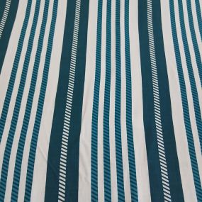 Tecido Viscolinho Estampado Listrado Azul Petróleo • Conexão Tecidos 2