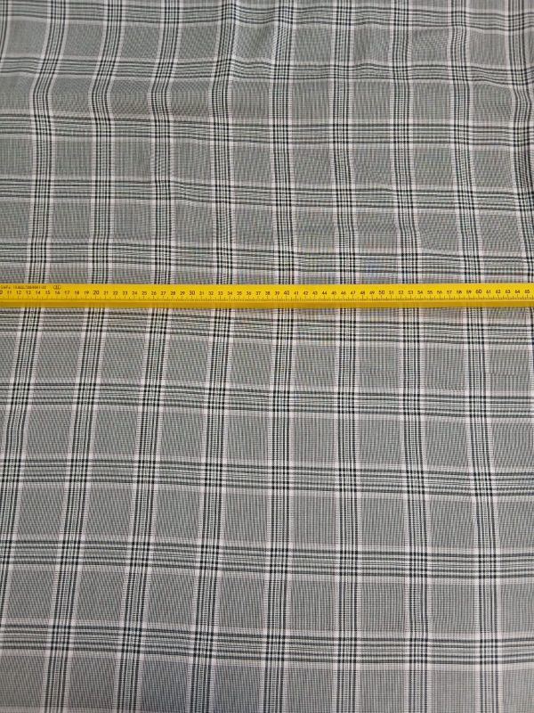 Tecido Viscose Estampada Xadrez Príncipe de Gales Cinza • Conexão