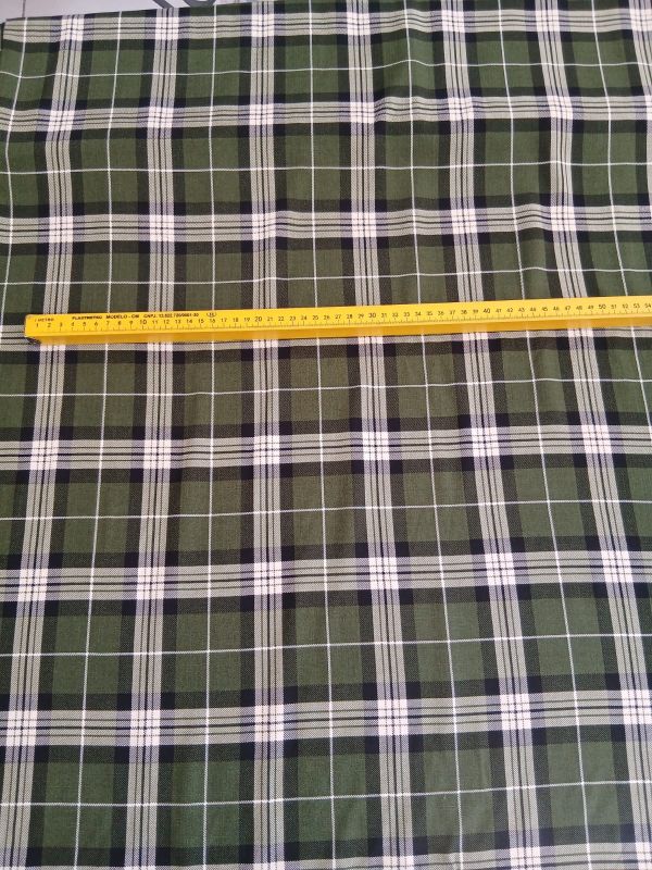 Tecido Viscolinho Estampado Xadrez Tartan Verde Militar • Conexão