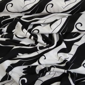 Tecido Viscose Estampada Gatos Preto e Branco • Conexão Tecidos