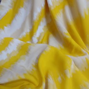 Tecido Viscose Estampada Listras Tie Dye Amarelo • Conexão Tecidos 2