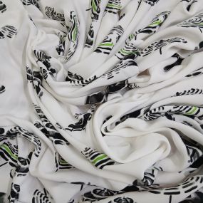 Tecido Viscose Estampada Guarda Chuva Preto e Branco • Conexão Tecidos