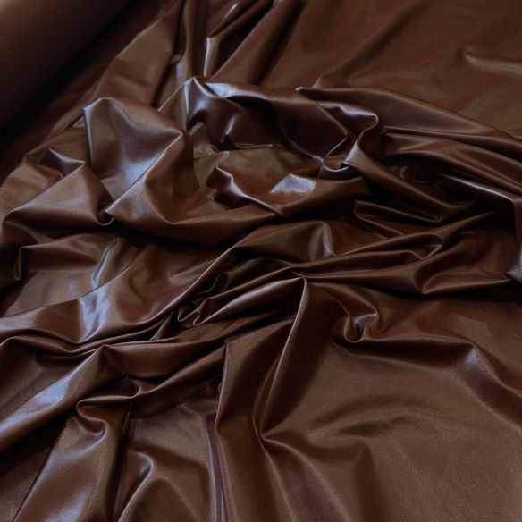 Tecido Malha Cirrê Premium Efeito Couro Marrom Chocolate • Conexão