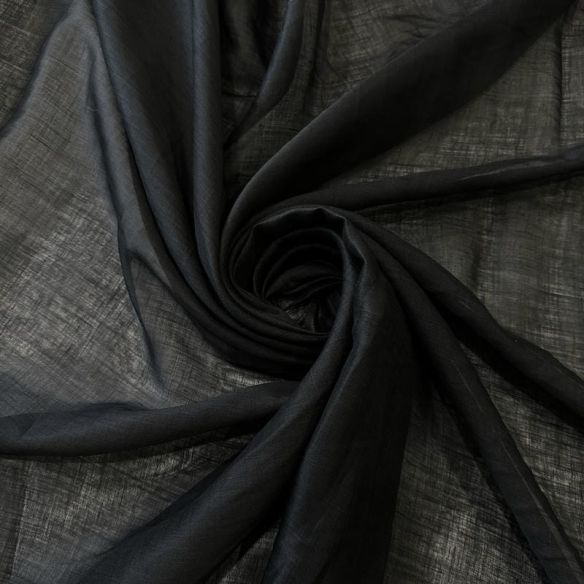 Tecido Voal Gaze De Linho Puro Preto • Conexão Tecidos