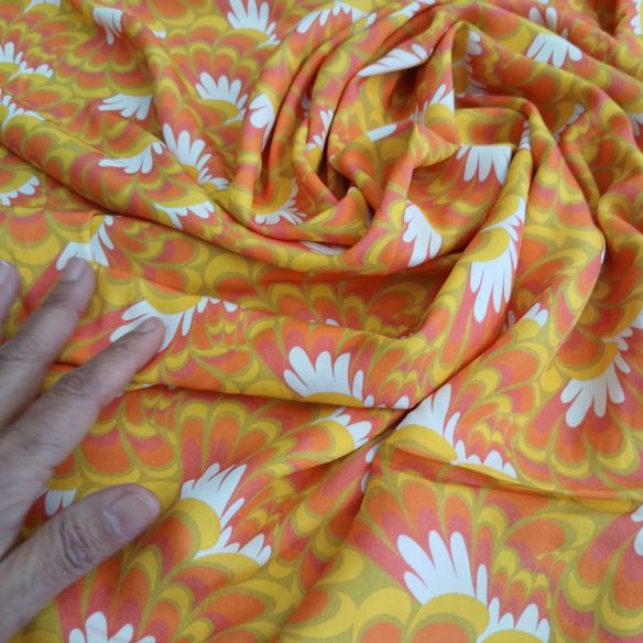 Tecido Viscose Estampada Samba Amarelo • Conexão Tecidos
