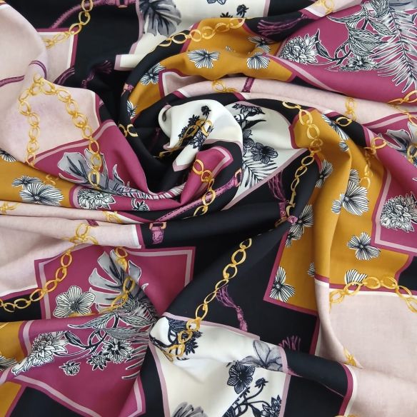 Tecido Viscose Estampada Chain Print Colors • Conexão Tecidos