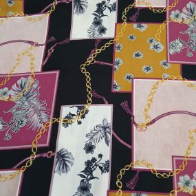 Tecido Viscose Estampada Chain Print Colors • Conexão Tecidos 2