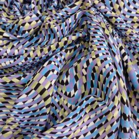 Tecido Viscose Estampada Geométrica Op Art Multicolorida • Conexão