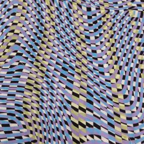 Tecido Viscose Estampada Geométrica Op Art Multicolorida • Conexão 2